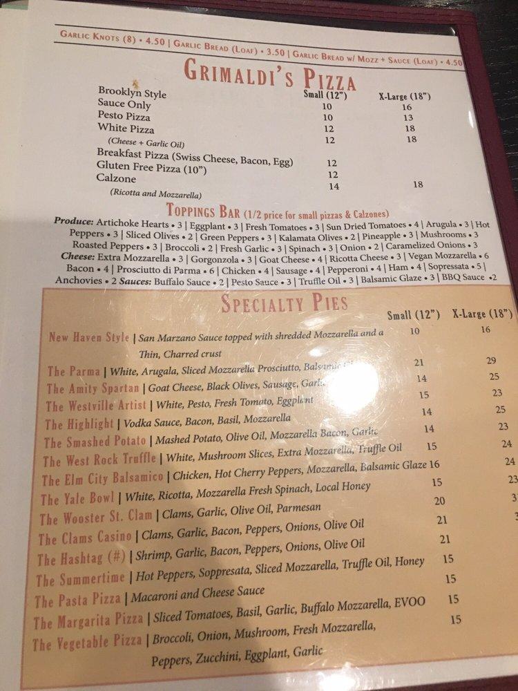 Grimaldi's Coal Brick-Oven Pizzeria Menu image 2